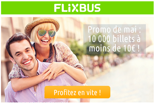 Promo billets de bus FlixBus de mai