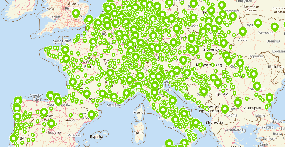 Carte destinations FlixBus, réseau et lignes de bus, villes desservies