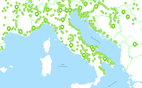 FlixBus - Bus line map, destinations, cities served in Italy