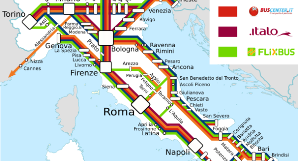 Carte lignes de bus en Italie