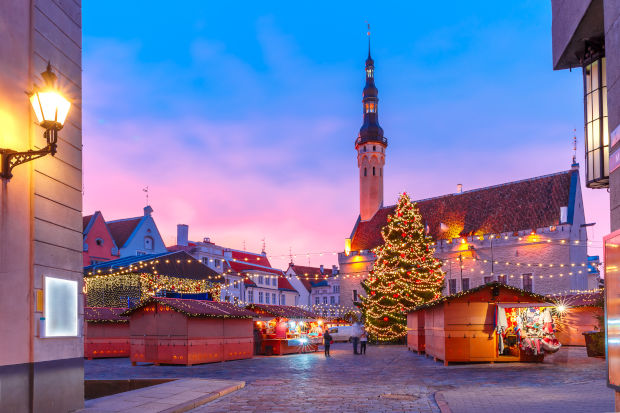 Christmas tree and Christmas Market at Tallinn, Finland